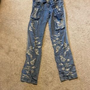 Johnny was jeans with embroidery size 2